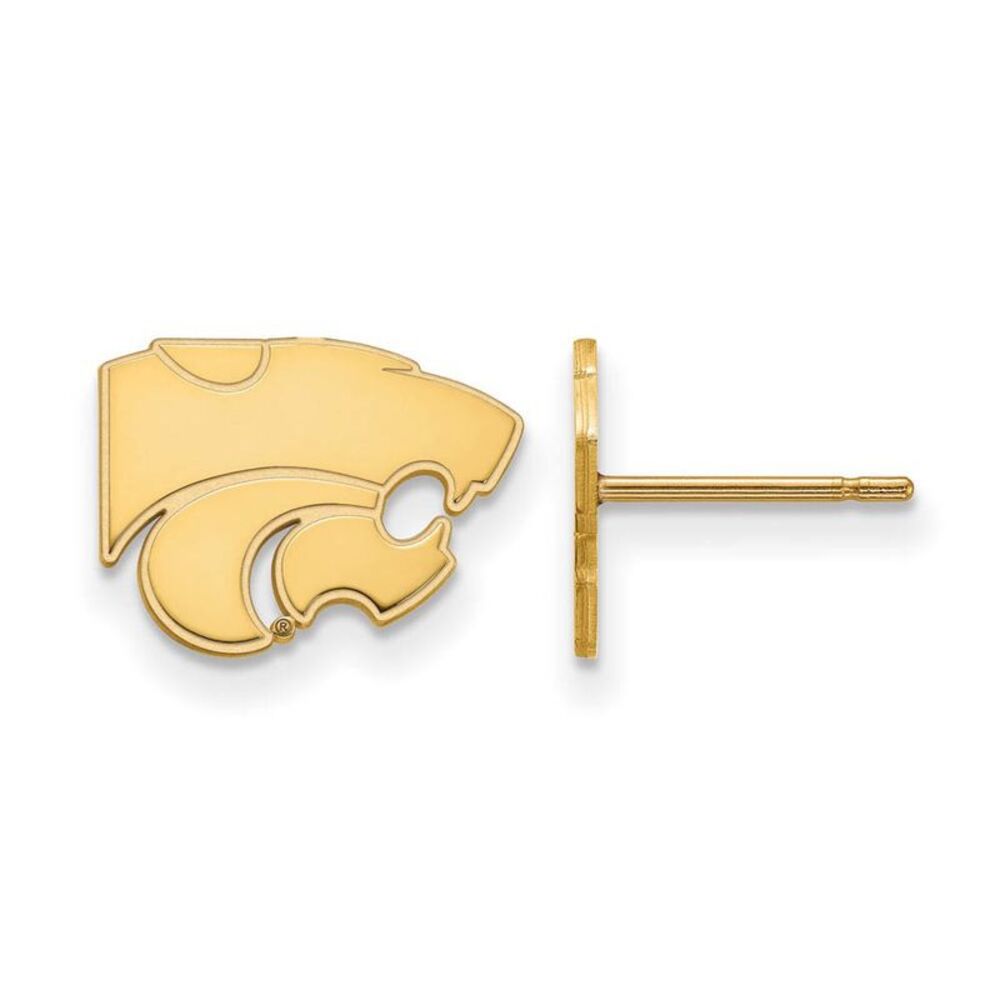 14k Gold Plated Silver Kansas State University XS (Tiny) Post Earrings